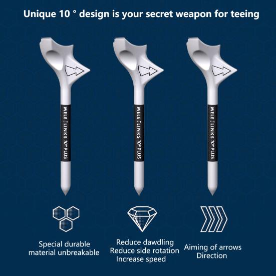 20PCS Professional Plastic Golf Tees Reduce Side Spin and Friction Increase Distance Golf