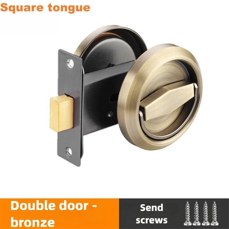 Invisible Recessed Door Lock Stainless Steel Handle Keyless Mechanical Outdoor Fire Proof Home Security Hardware