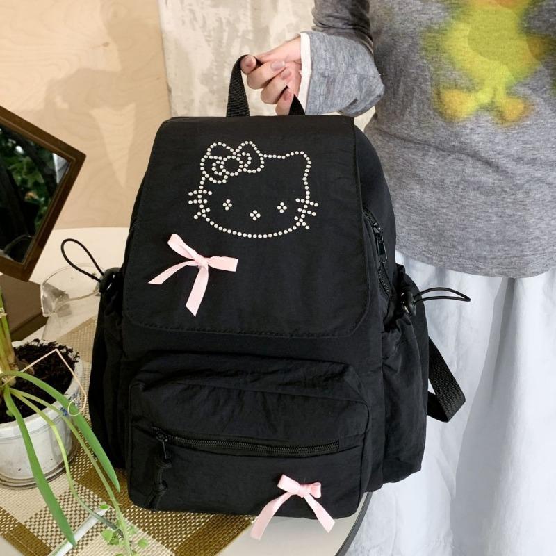Весенне-летняя новинка рюкзак Hello Kitty большой вместимости милый свежий простой модный бант женская сумка для поездок на работу