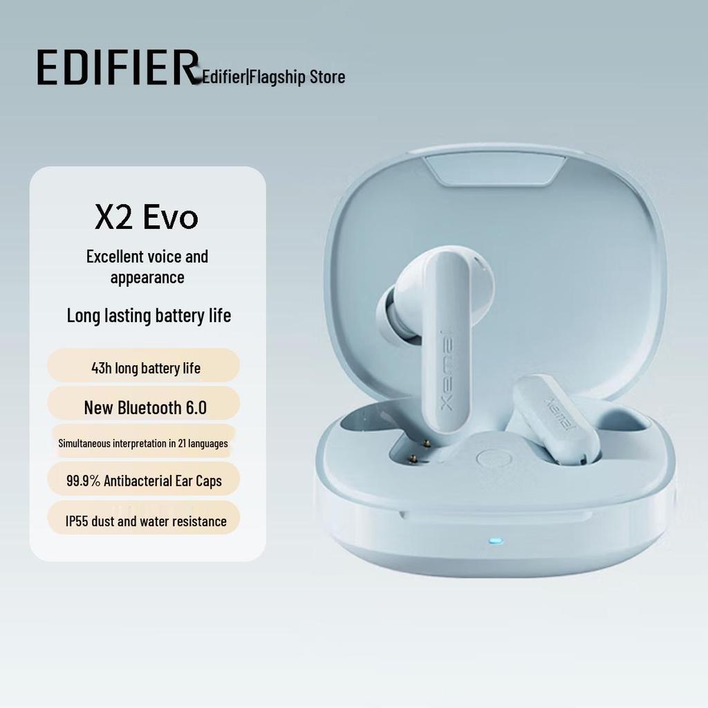 Полностью беспроводные Bluetooth-наушники Edifier X2 Evo с Bluetooth 6.0 и пространственным звуком AI-перевод