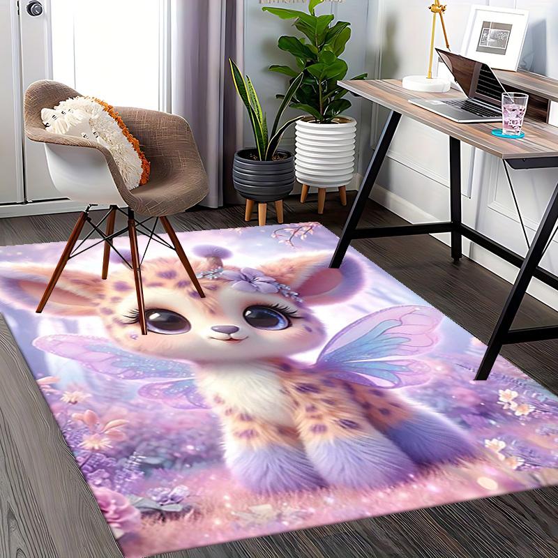 1pc Giraffe Fairy Chair Mat - Anime Cartoon Design, Non-Slip Carpet for Office Chairs, Suitable for All Seasons, Home Decor, Living Room, Bedroom, Gam