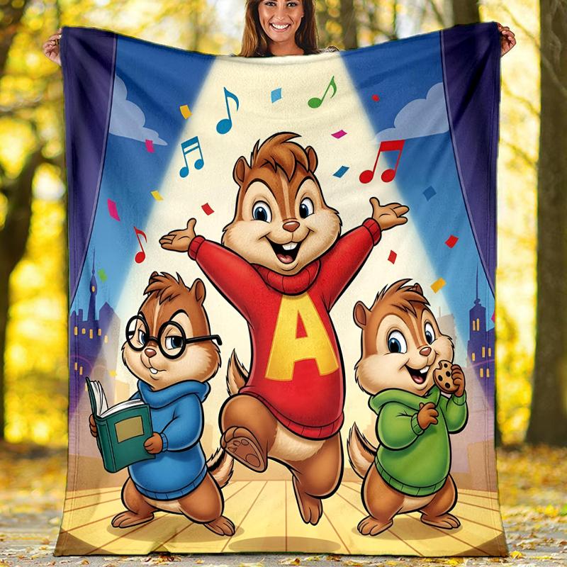 Alvin Chipmunks Theme Printed Blanket Perfect For Couch Bed Travel Outdoor Use Machine Washable Cozy Durable