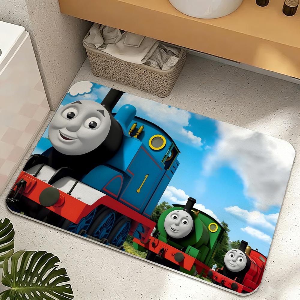 Anime T-Thomas & Friends Floor Mat Diatomite Floor Mat Fast Drying Odor Resistant Non Slip Bath Kitchen Mat