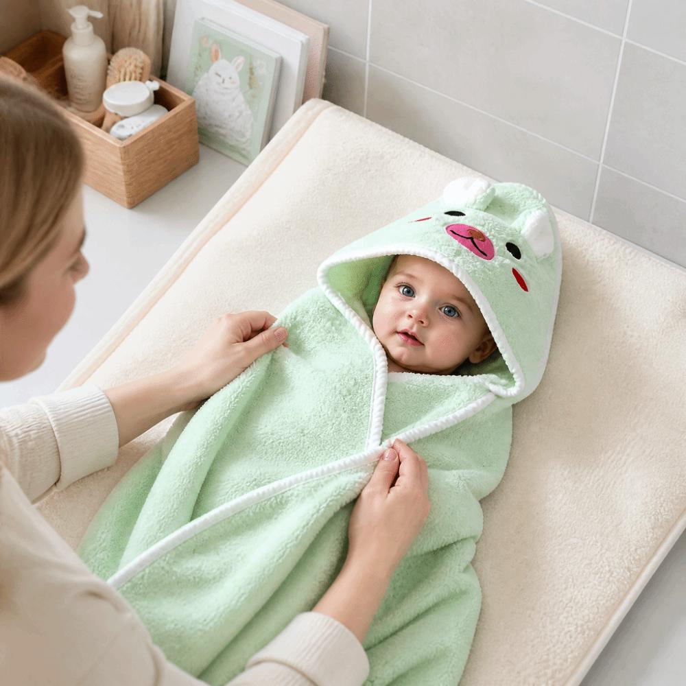 Coral Fleece Infant Bath Towel Super Soft Baby Blanket Cute Toddler Thin Bathrobe Unisex