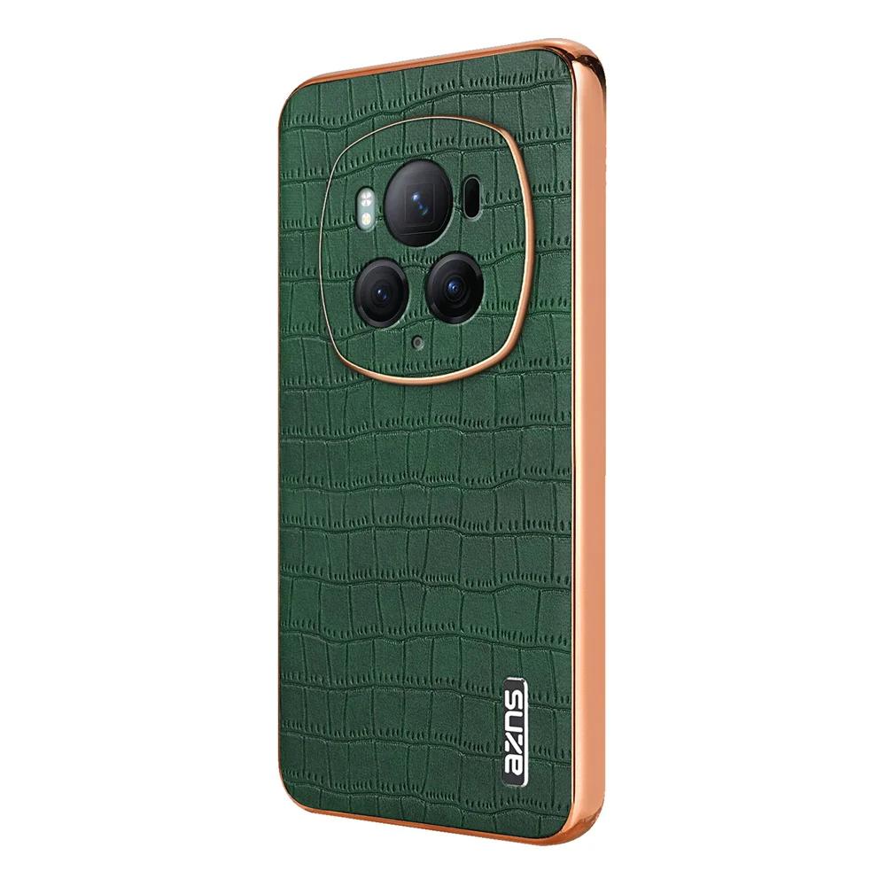 Роскошный защитный чехол из кожи с крокодиловым узором для телефона Honor Magic 6 Pro Magic 6, противоударный чехол с электроплитой и мягкой подушкой безопасности