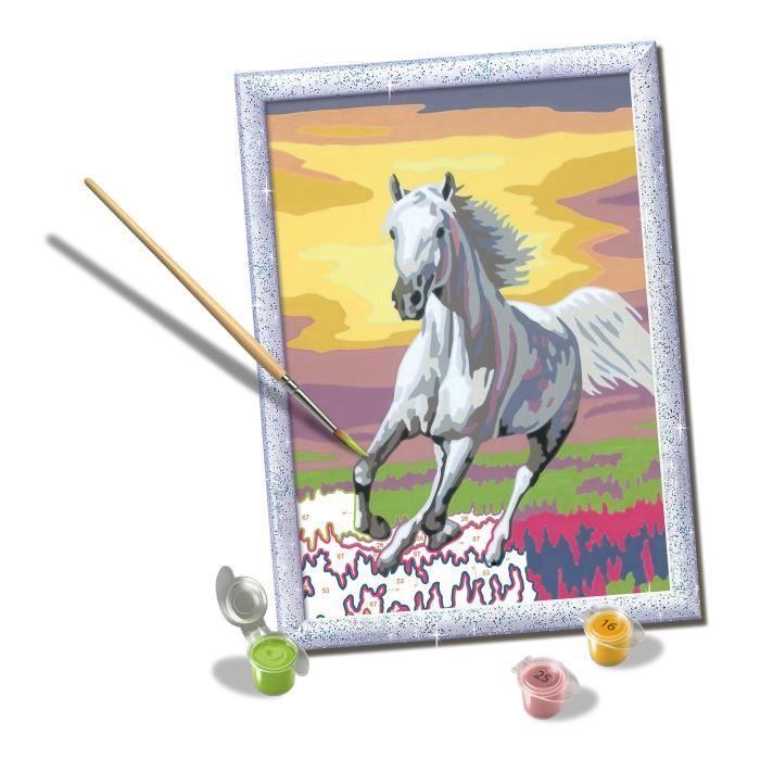 CreArt Kids 18x24cm Cheval dans le pré, Kit de peinture par numéros Numéro d'Art, Dès 7 ans, 25845, Ravensburger