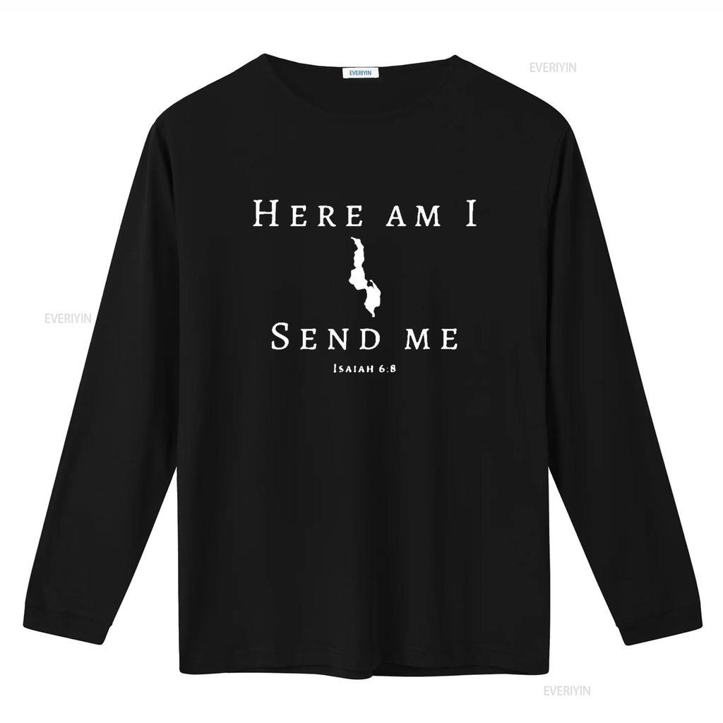Here Am I Send Me Malawi Isaiah 6 Mission Trip Travel T Shirt Black X Large vintage Washed Top For Everyday Wear homme