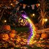 Landscape Decor for Windowsill Halloween Witch Garden Stake Light Outdoor Decoration, 33.5 Inch Waterfall-Style Metal Lighting Lawn Cauldron Ornament,