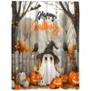 Cute Cartoon Ghost Shower Curtain Set Halloween Shower Curtain Polyester Fabric Spooky Bathroom Curtain for Bathroom Decorations