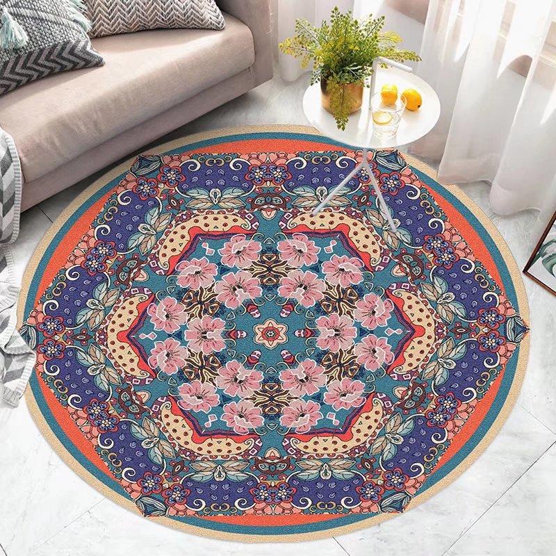 Круглый ковер BOHO для гостиной, ковры для декора спальни, моющиеся мягкие ковры, нескользящие, для декора кабинета, для стула, коврик