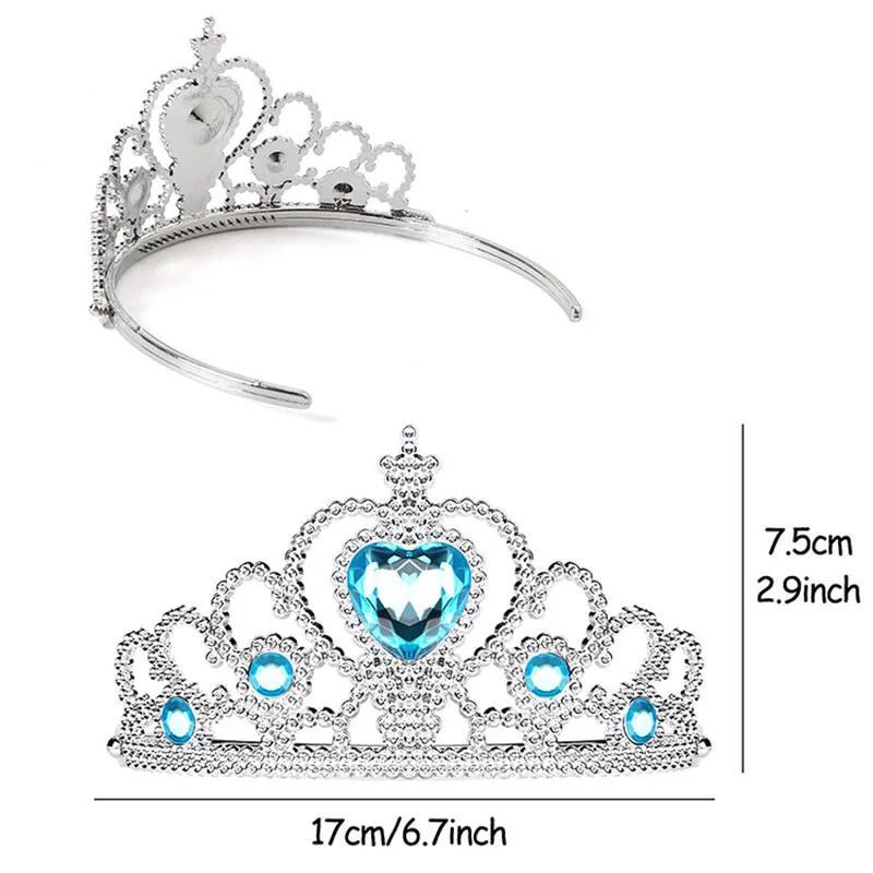 Princess Elsa Cosplay Accessories Gloves Wand Crown Jewelry Set Elsa Wig Braid For Snow Queen Princess Dress Clothes Cosplay