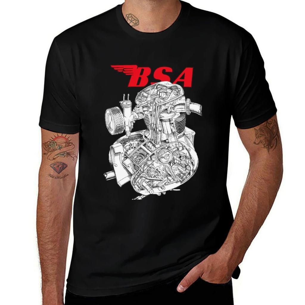 BSA A65 Engine T-Shirt Plus Size Loose Fit T-Shirt