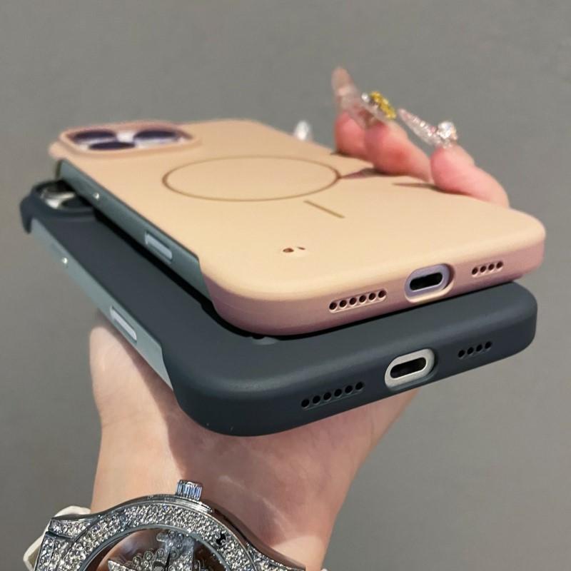 Роскошный ультратонкий безрамочный чехол для Magsafe для iPhone 16 16e 15 14 Plus 11 Pro Max Жесткий ПК Матовый Магнитная зарядка Защитная крышка