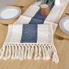Hand-Knotted American Retro Crochet Table Runner, Long Openwork Tablecloth