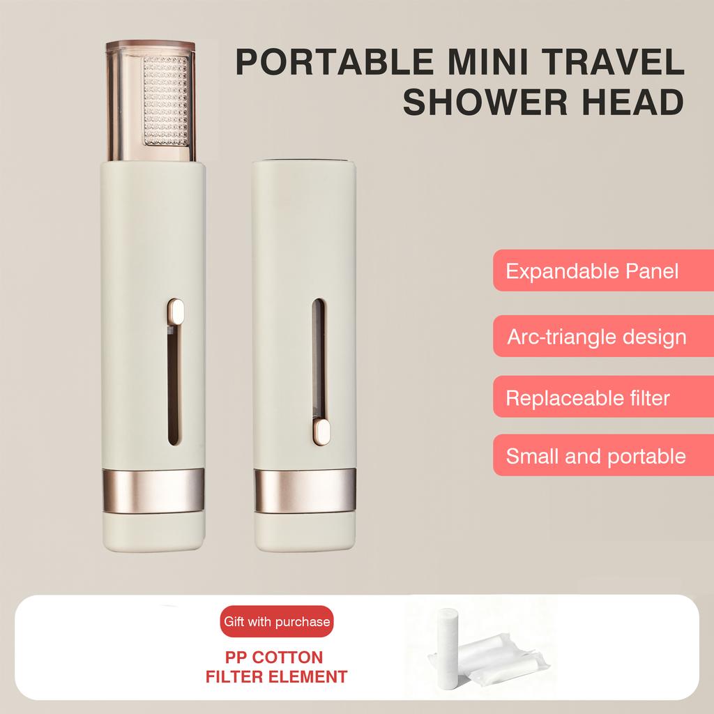 Portable High Pressure Hand Shower with Skin Care Filter Single Outlet Water Saving Design for Travel
