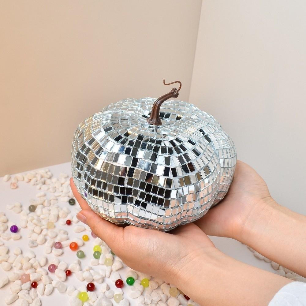 Exquisite Disco Ball Pumpkin Small Size Pumpkin Home Decor Christmas Window Decoration