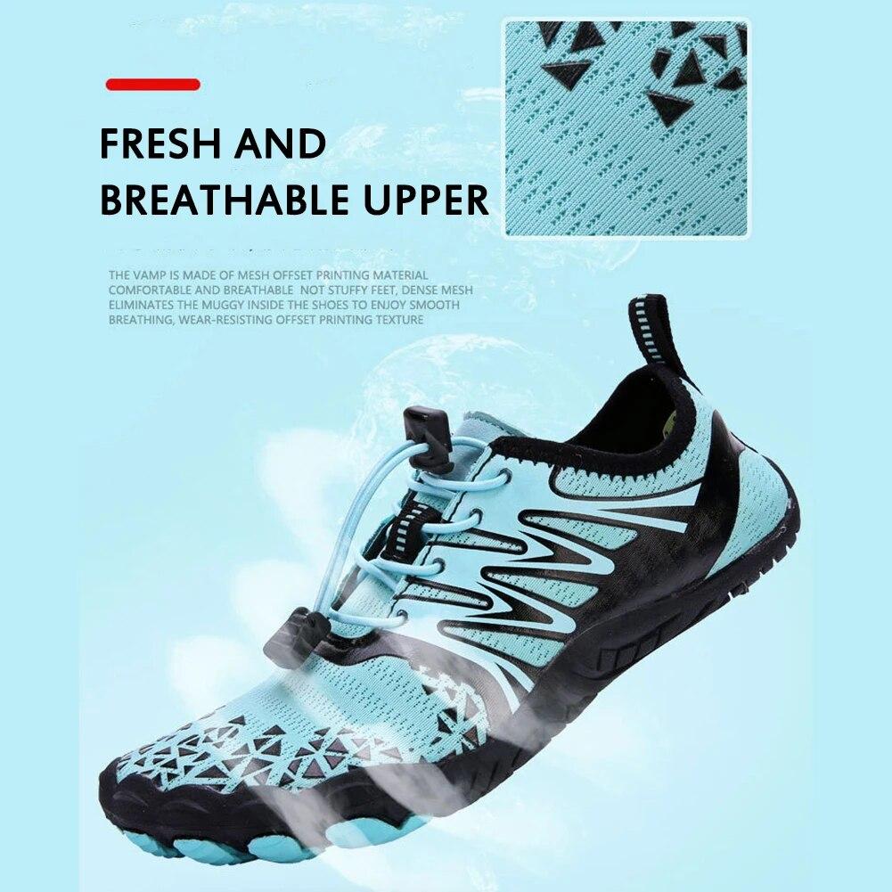 Унисекс пляжная обувь для воды, нескользящие резиновые забродные кроссовки, нескользящие резиновые забродные кроссовки, дышащие, быстросохнущие кроссовки для босиком