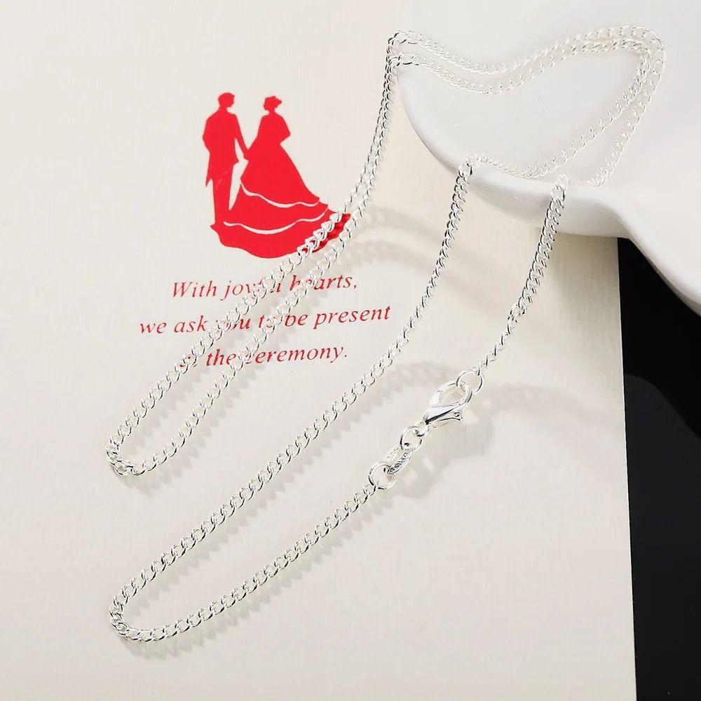 925 Sterling Silver Necklace 2MM String Chain New Side Chain Necklace Women Men