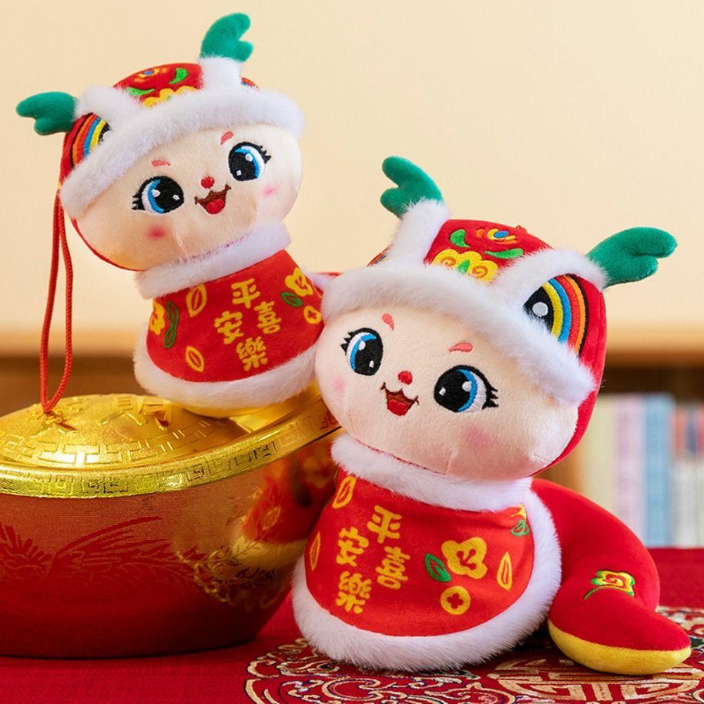 Благословение года змеи плюшевая игрушка китайский стиль счастливая змея кукла брелок подарки на день рождения