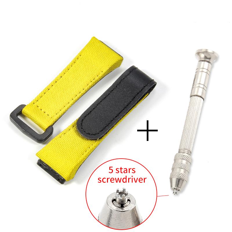 Для Richard Mille Нейлоновый Канвас 25мм Отвертка 4 Звезды Антиаллергенные Ремешки для Часов Серии RM50 53 Замена Удобный Ремешок для Часов