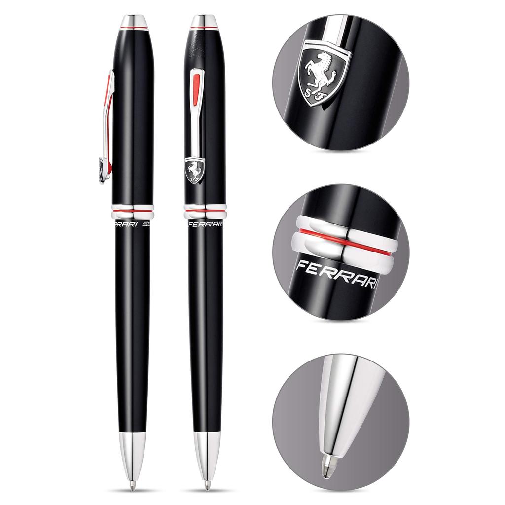Шариковая ручка Cross Townsend для Scuderia Ferrari глянцевая черная оригинальная импортная продукция на масляной основе FR0042-56