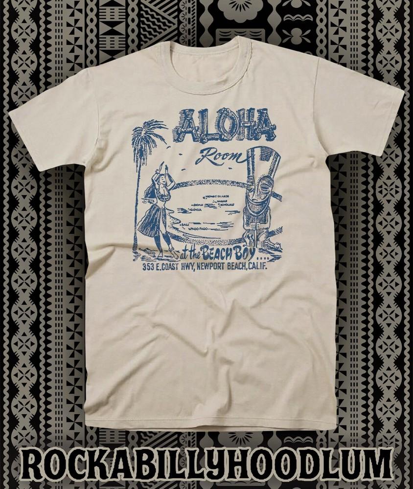 Retro Tiki Tee T Shirt Rum Mug Restaurant Bar Cocktail Aloha Room Newport Beach
