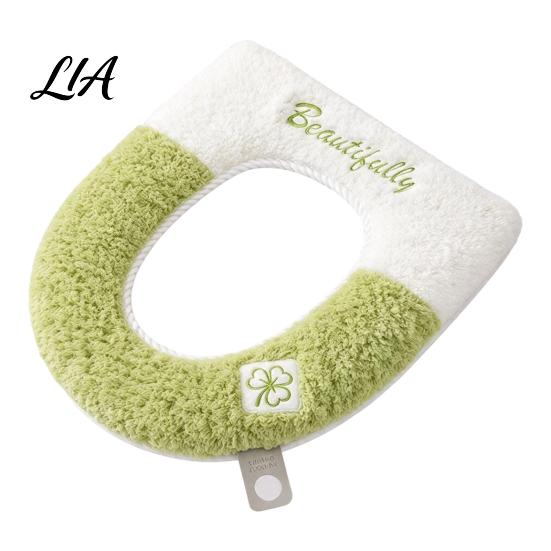 Zippered Bathroom Seat Pad Soft Plush Toilet Cover, Cartoon Warmer with Zipper Closure, Thickened Non Slip Lid Cover Cushion for Winter, Washable