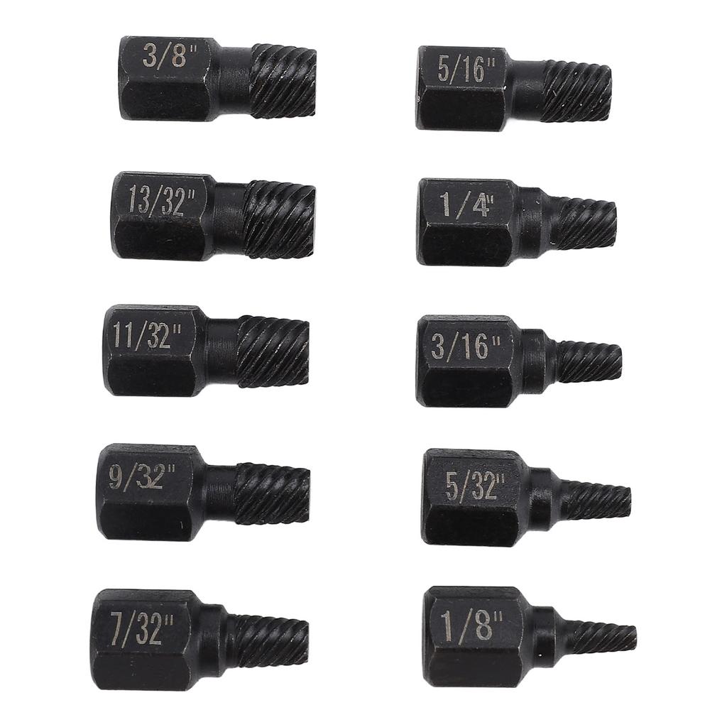 Набор из 10 поврежденных винтов, экстрактор для болтов с шестигранной головкой Cr V от 18 до 1332 дюймов