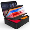 JUNDUN Fireproof Fireproof Document Box with Fireproof Case with 7 Pockets File Portable Fireproof Safe Storage Box Holder for Documents and Passports