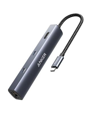 Anker PowerExpand 6-в-1 Ethernet-хаб с PD 65 Вт, портом USB-C, портом HDMI 4K, портом Ethernet 1 Гбит/с и портами USB 3.0 для MacBook Pro, MacBook Air и