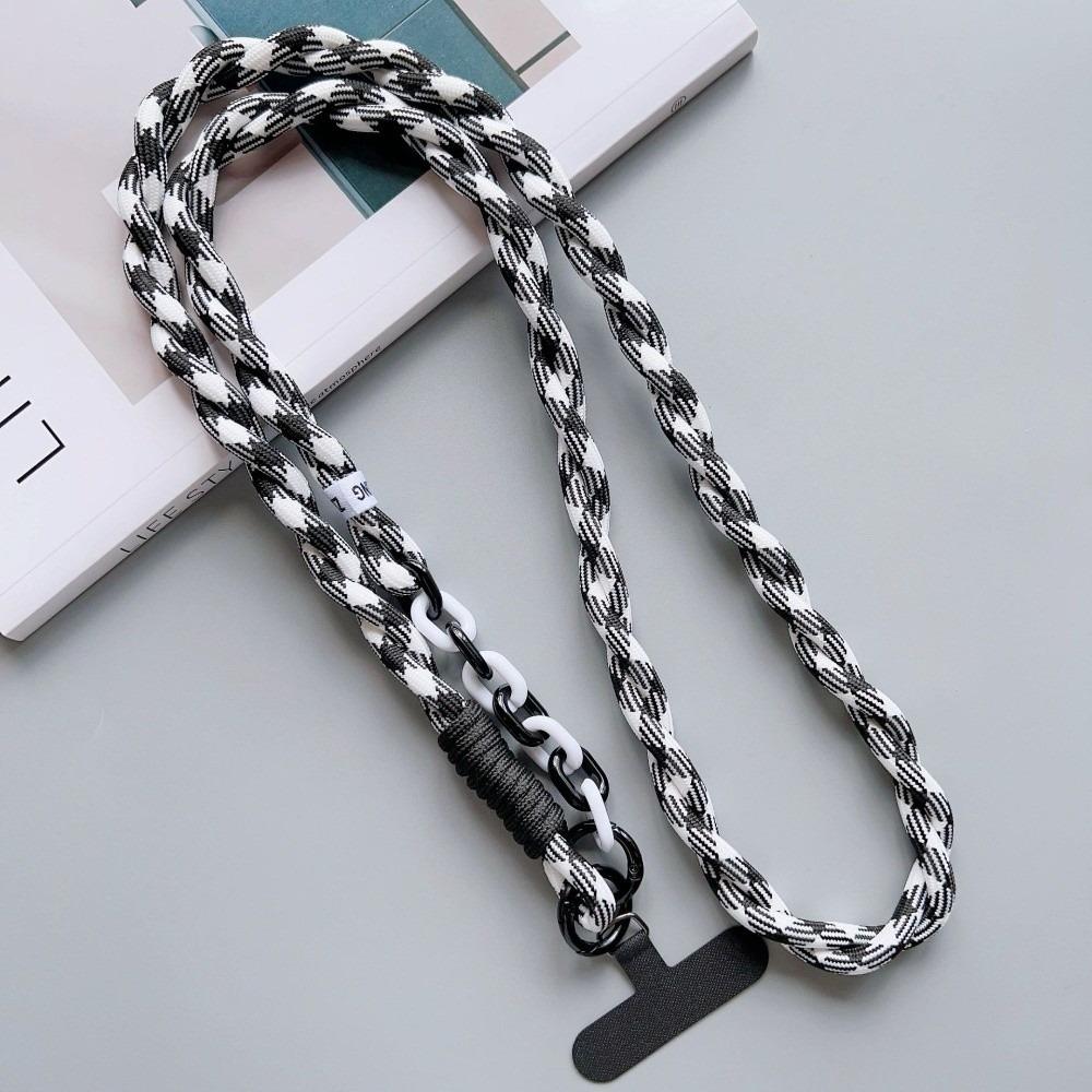 Dopamine Braided Phone Lanyard Nylon Crossbody Hanging Rope  Phone Charm Accessories