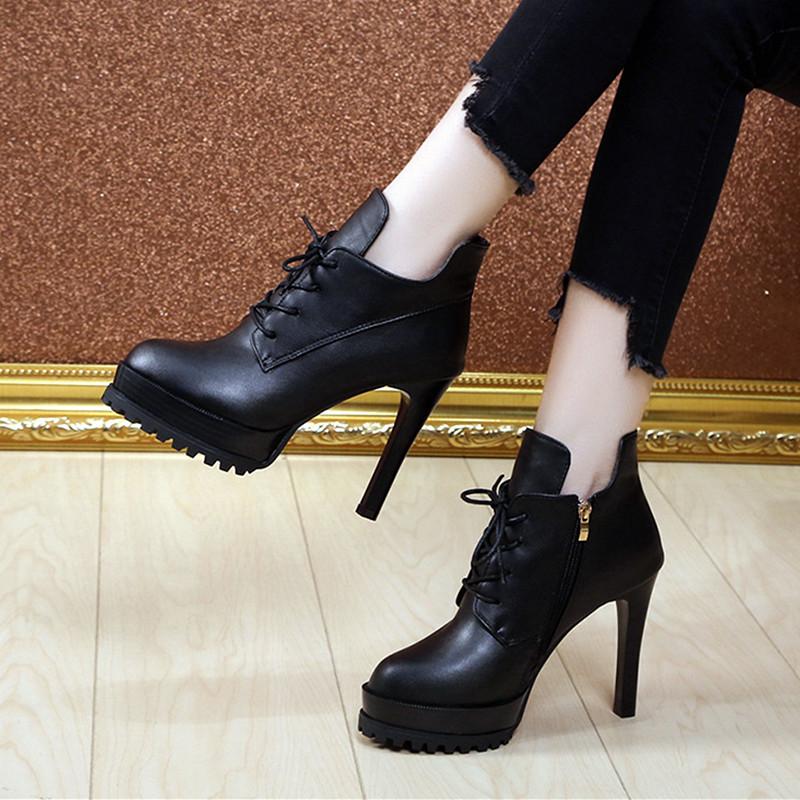 Fashion High Heels Women Shoes 2024 New Black Heels Platform Shoes Side Zipper Designer Shoes for Women Fashion Lacing Sexy Womens Heels