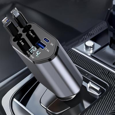 Быстрая зарядка USB C автомобильное зарядное устройство, 4-в-1 выдвижной телефон, предметы первой необходимости для путешествий, подарки для женщин и мужчин, автомобильные аксессуары для женщин и мужчин, для iPhone13-17