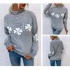 Свитер женский с высоким воротом свободный снежинка вязаный пуловер повседневный длинный рукав