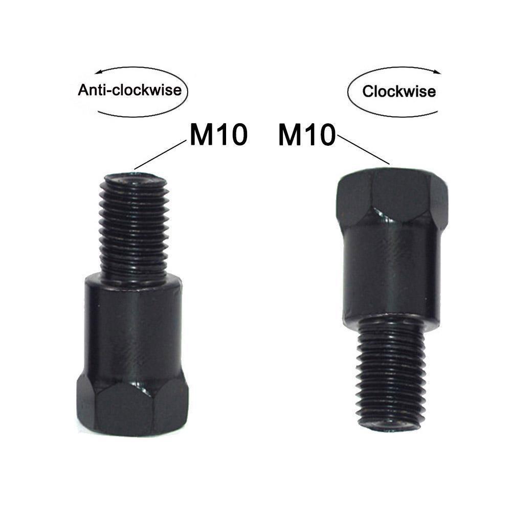 Pair Black Mirror Adapters M10 10MM M8 8MM Motorcycle Rearview Mirrors Conversion Bolt Clockwise Anti-clock Right Left Thread