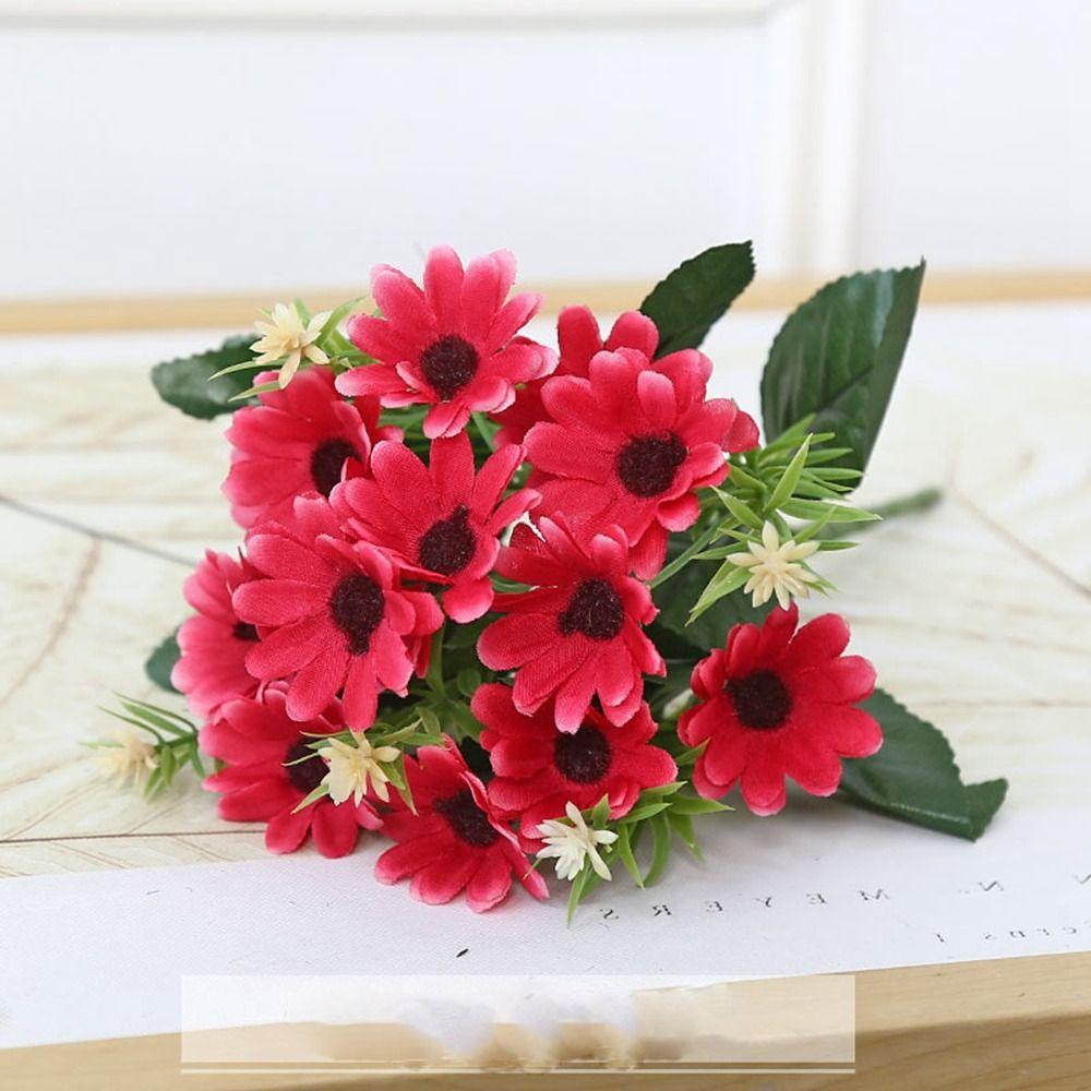 15 Heads Simulated Decorative Daisies Multicolors Chrysanthemum False Flower  Home Decoration