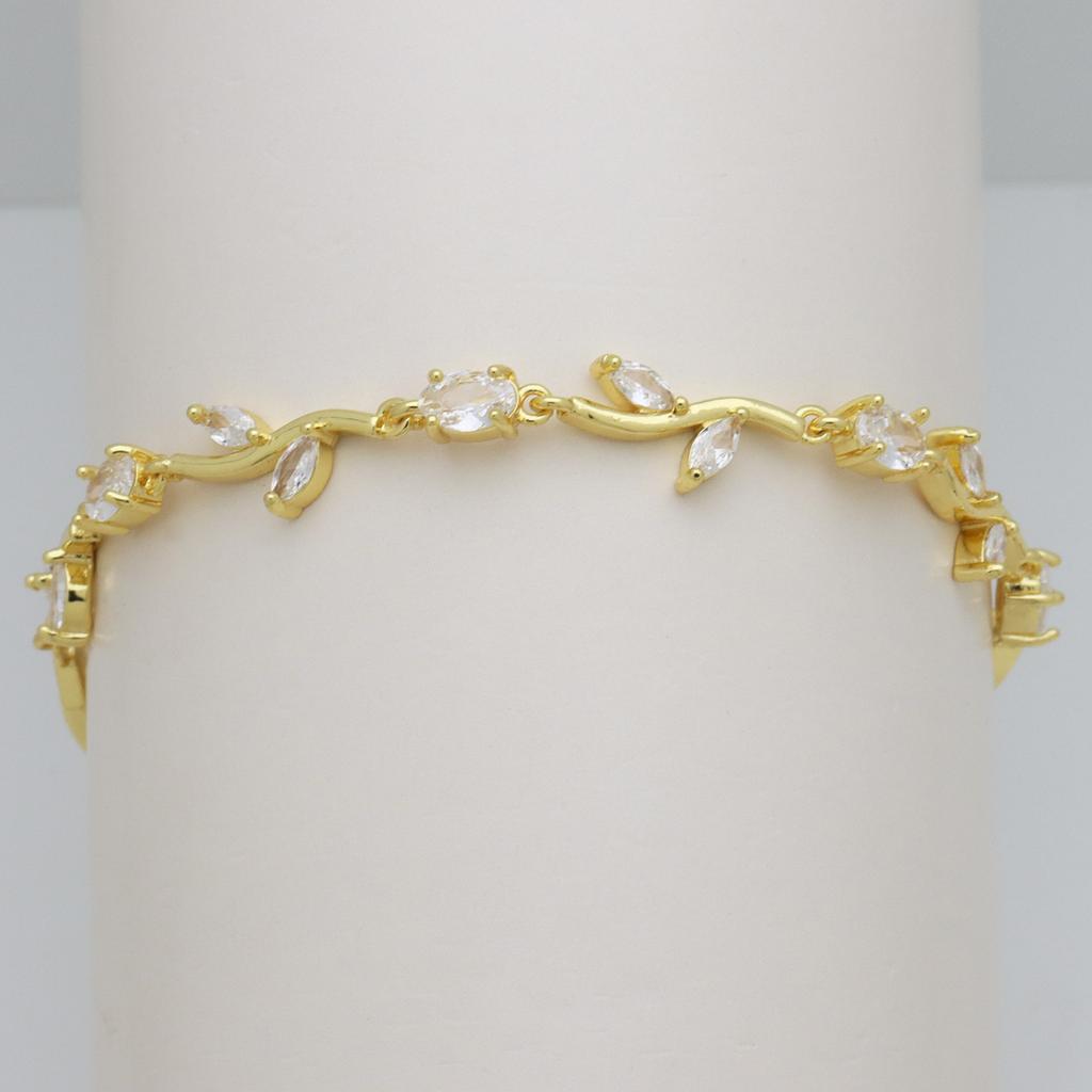 Растение Ветер Цветы Цветение Циркон Медь Позолоченный Браслет Браслет