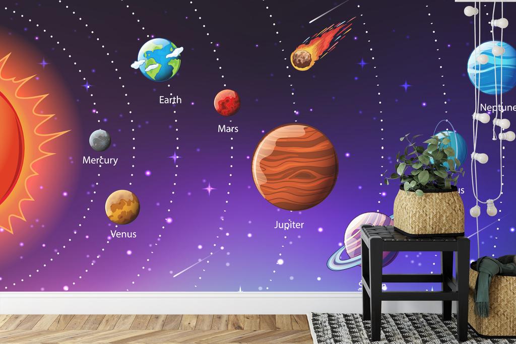 Photomural Educational Cosmos In English Washable Fleece 368x280