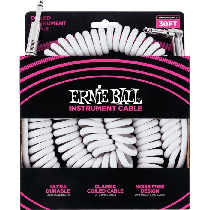 Ernie ball 6045 ultraflex spirale 9m white câble instrument