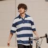 LiNing Weekend Youth Casual Comfortable Striped Polo Shirt Unisex Polo Shirts Deep-Navy APLU235-1
