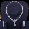 T0156 Свадебный набор из двух предметов: ожерелье и серьги с цирконами 3A, благородные аксессуары для платья