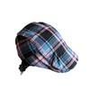 Клетчатый берет модной женской расцветки, летний дышащий, из смесового хлопка