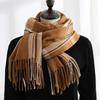 Scarf Woman Winter Sweet Warm Scarf Shawl 2025 Imitation Cashmere Scarf Plaid Scarf Shawl