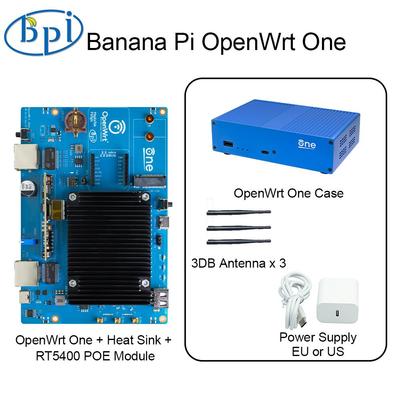 Banana Pi OpenWrt One MediaTek MT7981B 1 ГБ DDR4 2,5 Гбит/с RJ45 и Gigabit Ethernet RJ45 256 МБ SPI NAND Интеллектуальный маршрутизатор с открытым исходным кодом