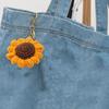 Keychain Pendant Crochet Knitting Sunflower Shape Keyring Decorative Charm Bags Phones Cars Accessories