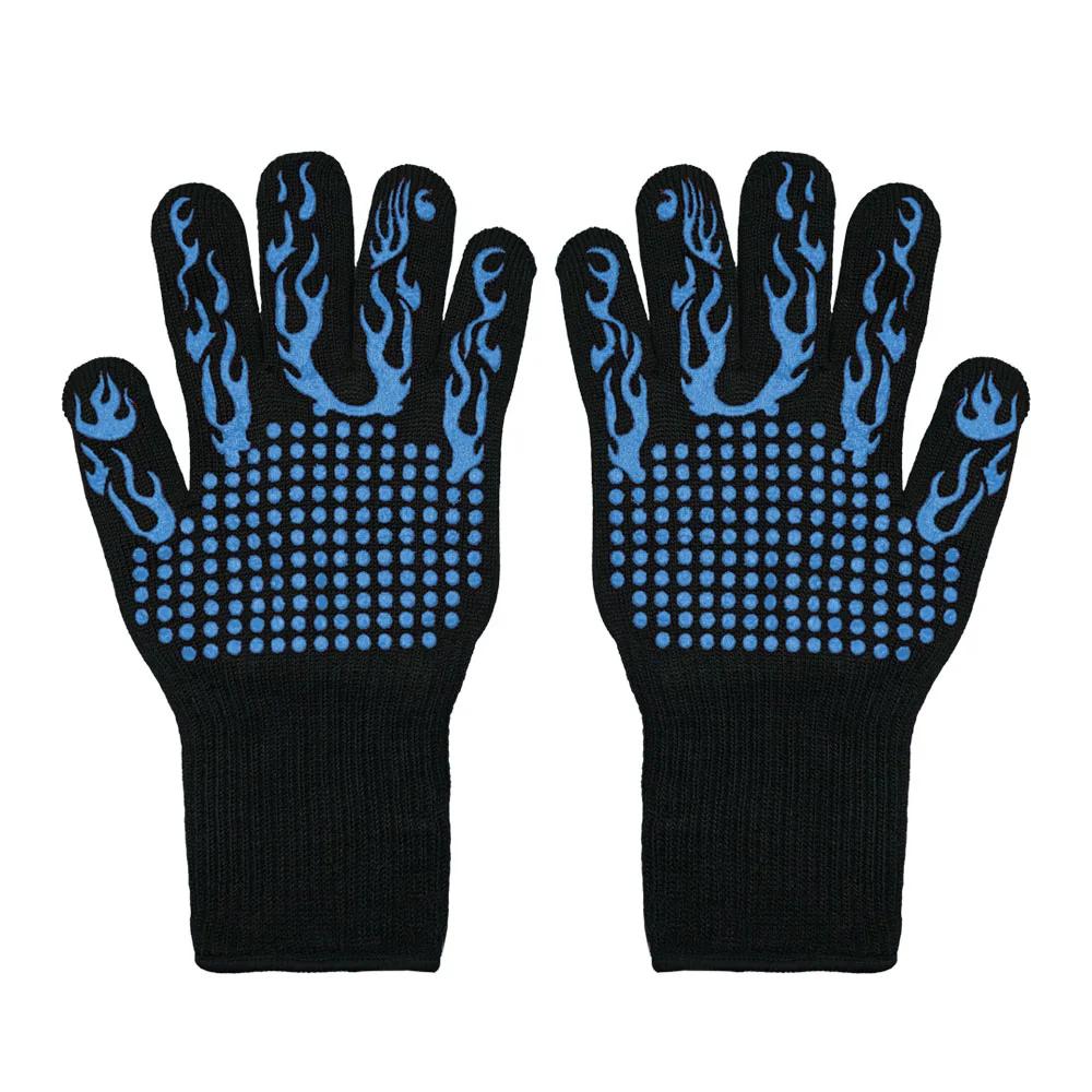 Перчатки для барбекю, устойчивые к высоким температурам, перчатки для гриля с теплоизоляцией, перчатки для духовки с защитой от ожогов для гриля на кухне
