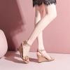 Ladies Shoes Daily Wedge With Platform Waterproof Korea Women's Sandals Luxury 2024 The Best Comfortable and Elegant Asian Size
