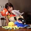 Animated Marine Animal Plush Hand Puppets: Shark, Clownfish, Killer Whale - Mouth Moves, Parent-Child Play