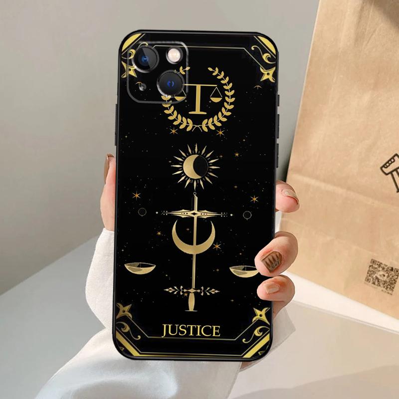 Чехол-кошелек со знаком зодиака и картами Таро для iPhone 16 15 14 13 12 11 Pro Max XS XR X Plus 12 13 Mini с бампером, задняя крышка