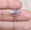 Marquise Amethyst Ring: 925 Sterling Silver Minimalist Boho Jewelry